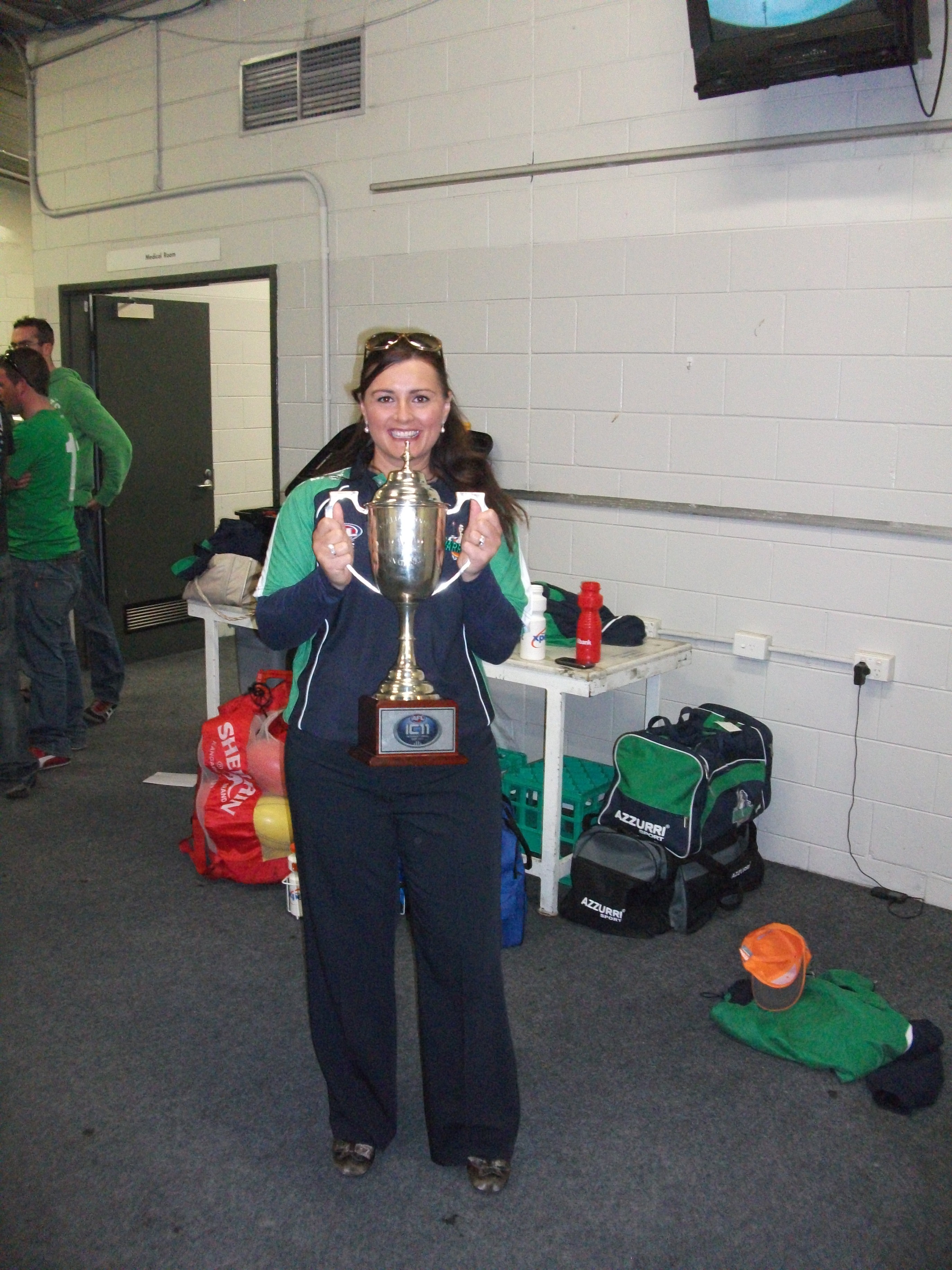 Dr. Tammy Verlaan-Ross with the International Cup Tammy Verlaan Ross Irish Warriors International Cup